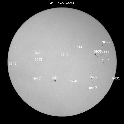 Sunspot regions