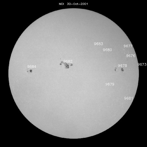 Sunspot regions