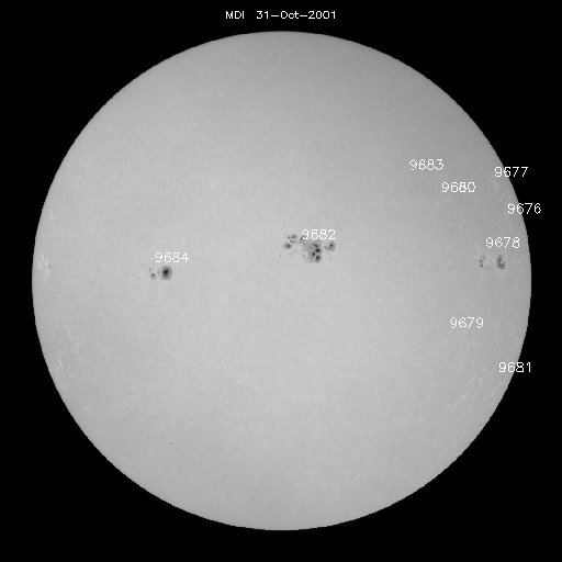 Sunspot regions