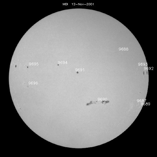 Sunspot regions