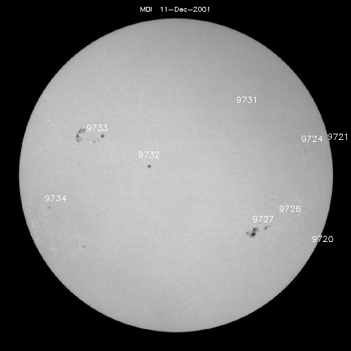 Sunspot regions