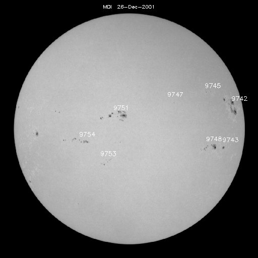 Sunspot regions