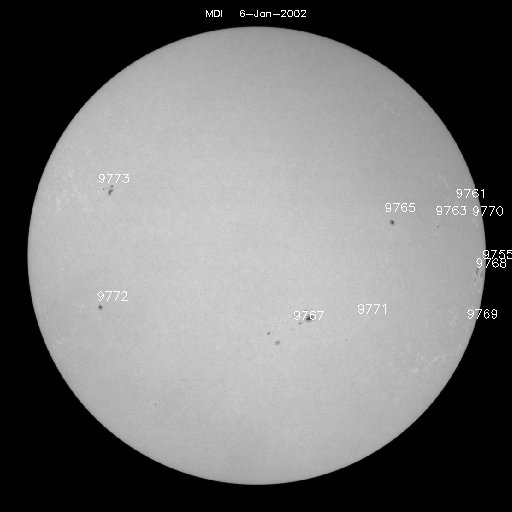 Sunspot regions