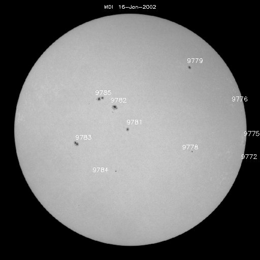 Sunspot regions