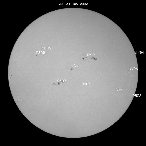 Sunspot regions