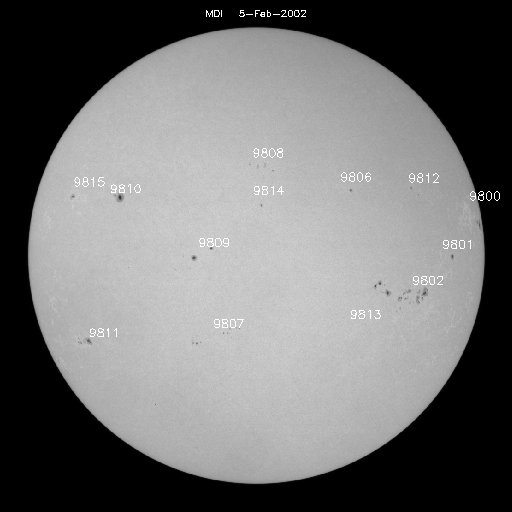 Sunspot regions