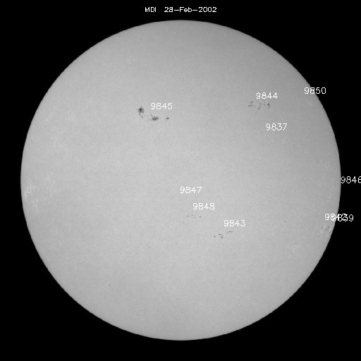 Sunspot regions