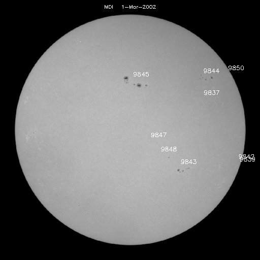 Sunspot regions