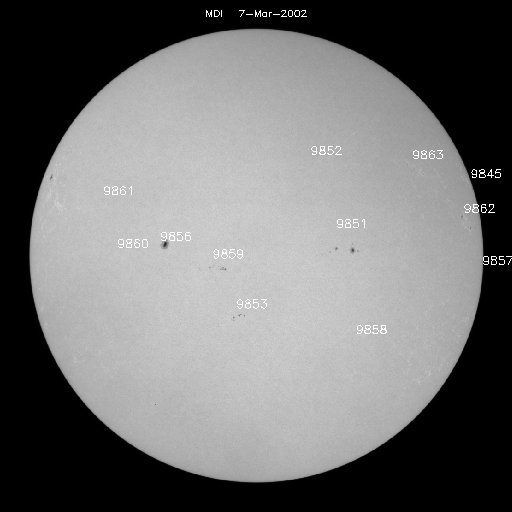 Sunspot regions