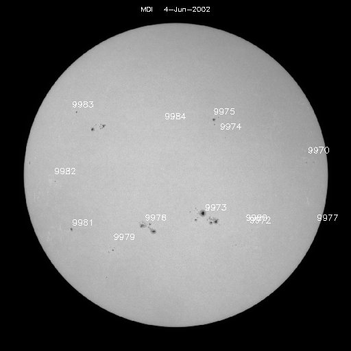 Sunspot regions