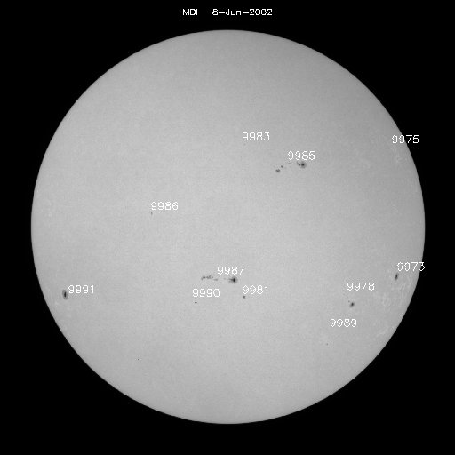 Sunspot regions