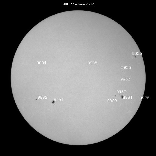 Sunspot regions