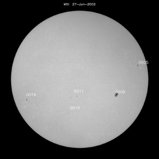 Sunspot regions