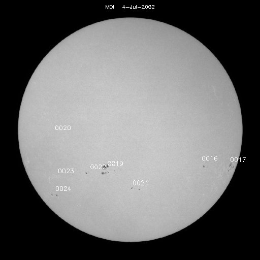 Sunspot regions