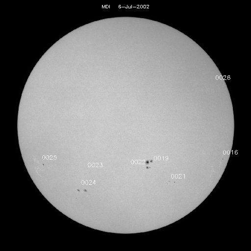 Sunspot regions