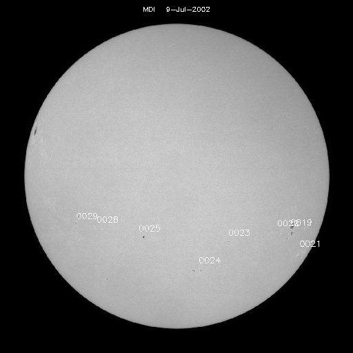 Sunspot regions