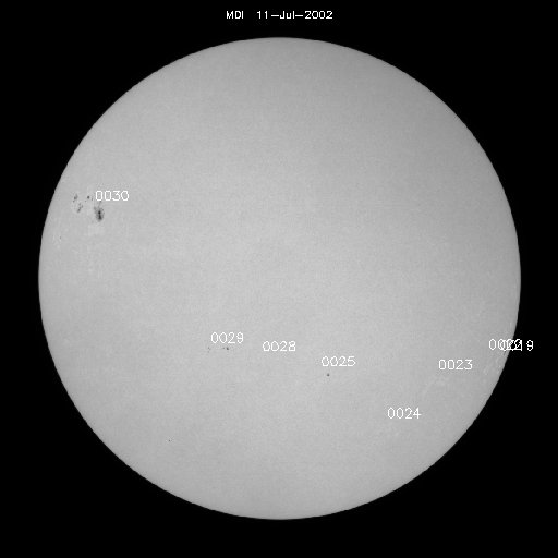 Sunspot regions