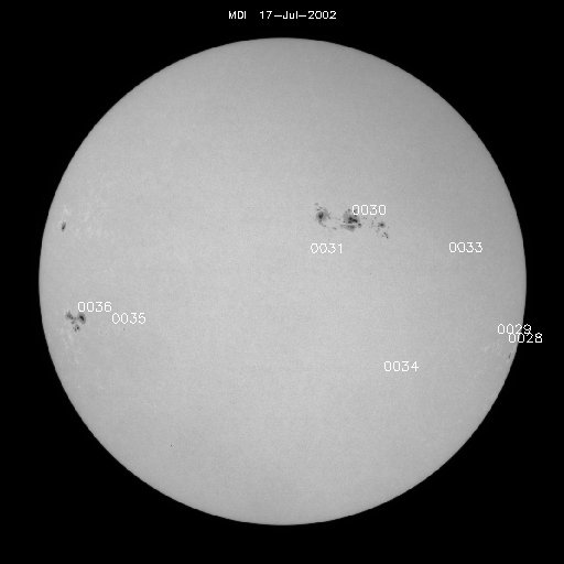 Sunspot regions