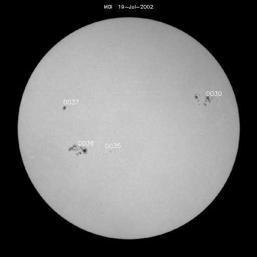 Sunspot regions