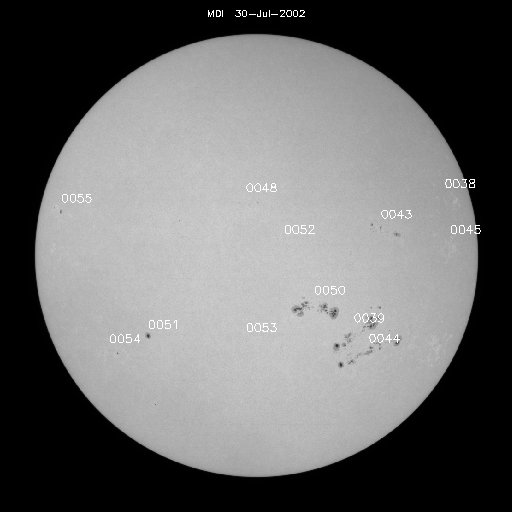 Sunspot regions