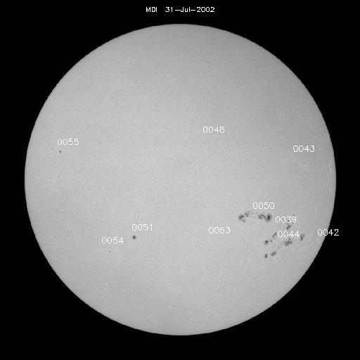 Sunspot regions