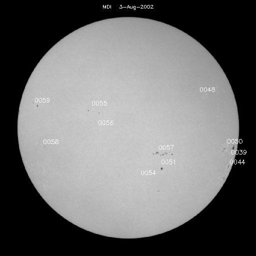 Sunspot regions