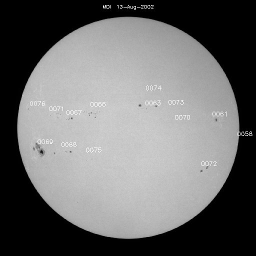 Sunspot regions