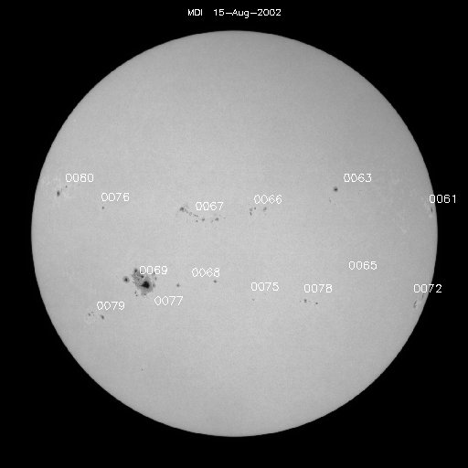 Sunspot regions