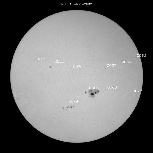 Sunspot regions