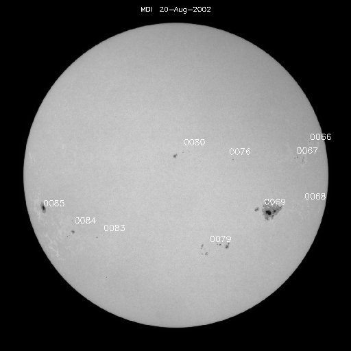 Sunspot regions