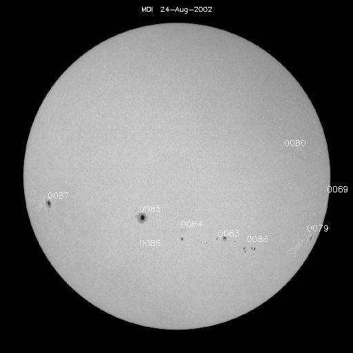 Sunspot regions