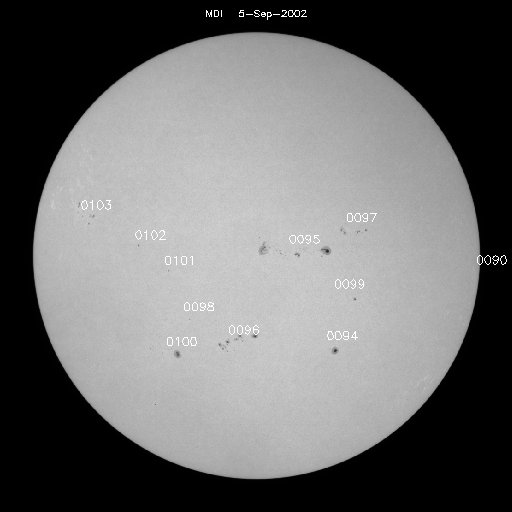 Sunspot regions