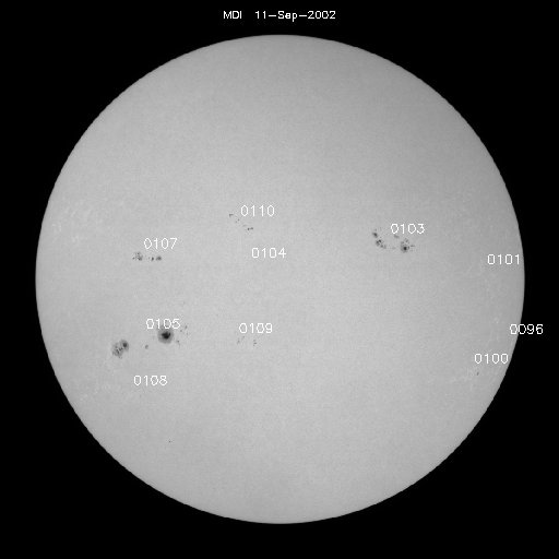 Sunspot regions