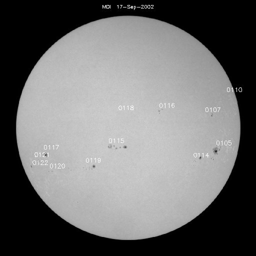 Sunspot regions