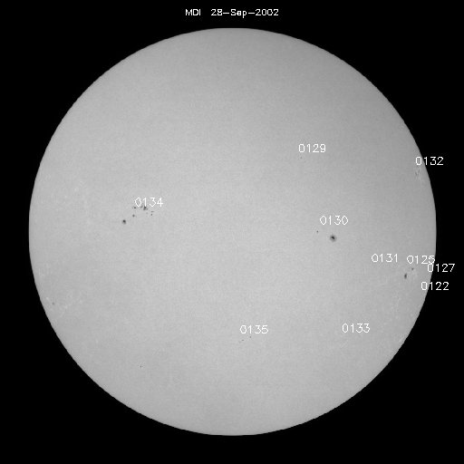 Sunspot regions