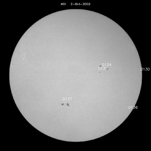 Sunspot regions