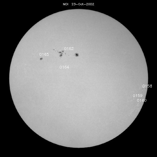 Sunspot regions