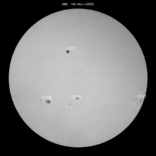 Sunspot regions