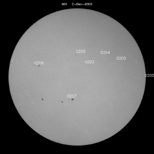 Sunspot regions