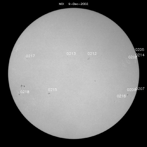 Sunspot regions