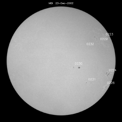 Sunspot regions