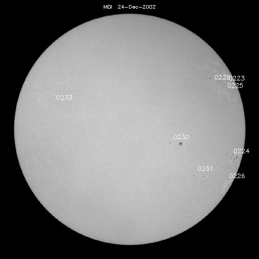 Sunspot regions