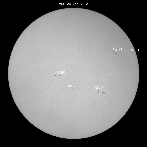 Sunspot regions