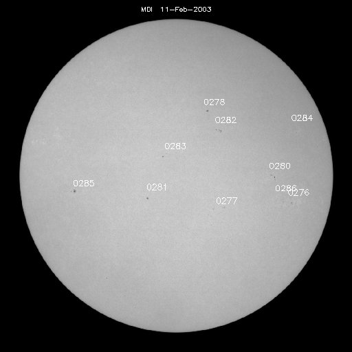 Sunspot regions