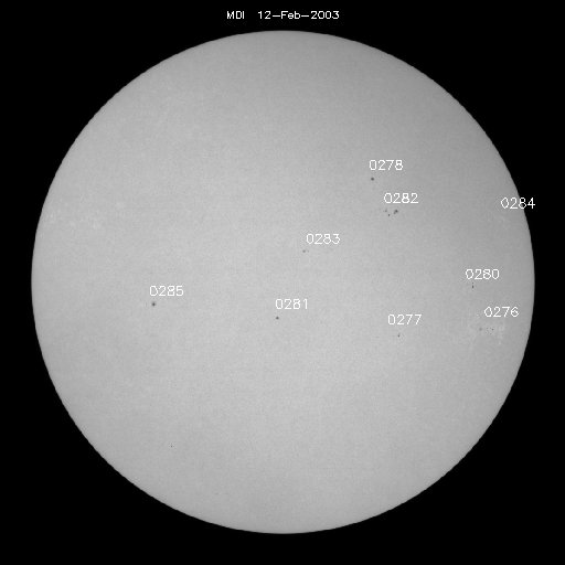 Sunspot regions