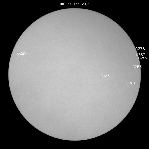 Sunspot regions