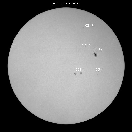 Sunspot regions