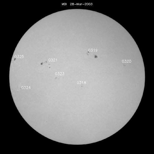 Sunspot regions