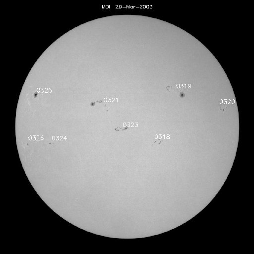 Sunspot regions