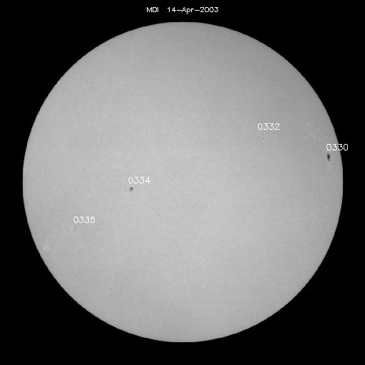 Sunspot regions